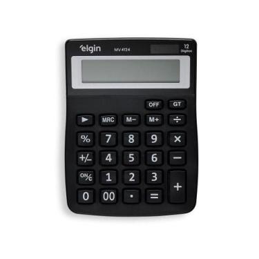 Imagem de Calculadora De Mesa Mv4124 - 12 Dígitos Função Correção Preta - ELGIN
