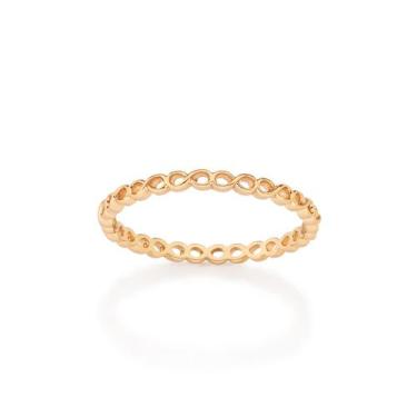 Imagem de Anel skinny infinitos banhado a ouro 513623 Rommanel Cor:DouradoTamanh
