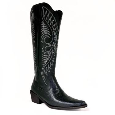 Imagem de Bota Western Cano Alto 2302 - Botas Peão Di Locali, Preto, 38