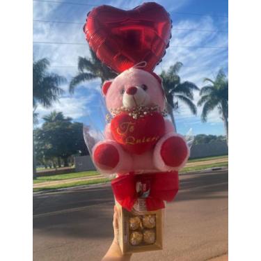 Imagem de Urso de Pelúcia com Chocolate Ferrero Rocher - Floricultura Flores e C