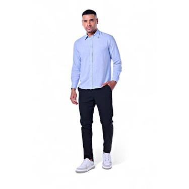 Imagem de Camisa Masculina Linho Misto Rabbitohs, Azul médio, G