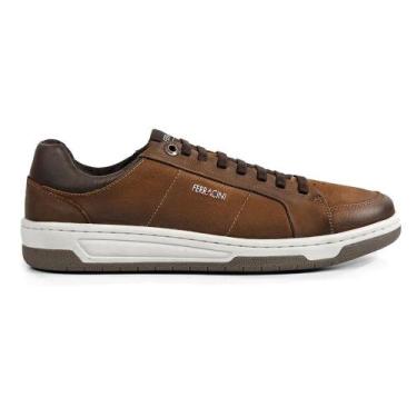 Imagem de Tenis Sapatênis Ferracini VOX Casual Masculino Couro Marrom, Brown, 40