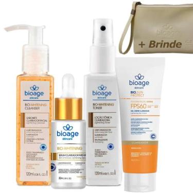 Imagem de Sabonete e Toner Facial, Serum, Protetor Solar FPS 60 Clareador Bioage