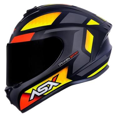 Imagem de Capacete Asx Draken Spirit Brilho Preto/Vermelho/Grafite Tamanhos, 58