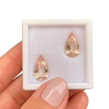 Imagem de Morganita Peachy Gota Par 7,95ct (1) - ENE2ESE