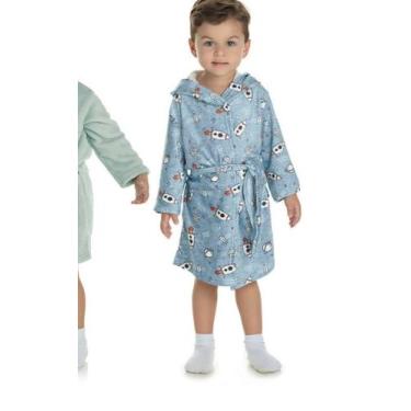 Imagem de Roupão  infantil com capuz masculino e feminino fleece - Tileesul, 6, 