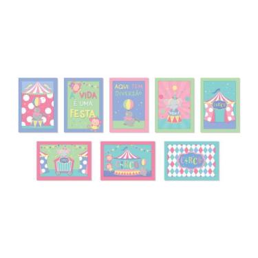 Imagem de Cartaz Decorativo Cromus Circo Rosa 25x35cm C/8 Peças - CROMUS FESTAS,
