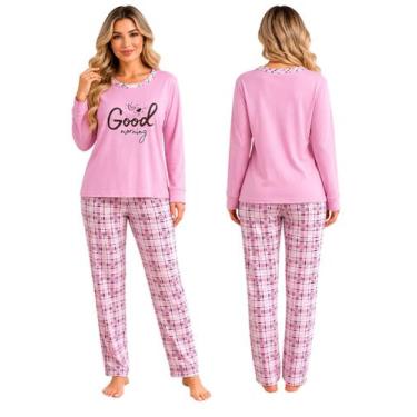 Imagem de Pijama Feminino Aveludado Manga Longa Super Confortável Cor:Rosa BebêT