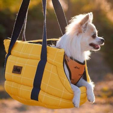 Imagem de Bolsa transporte aberta para pet cachorros cães e gatos Estilo Square 