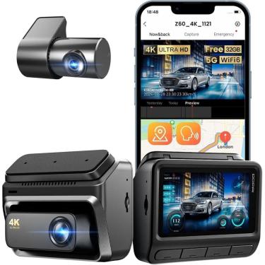 Imagem de Câmera Veicular Frontal e Traseira DDPAI Z60 4K para Carros WiFi com 32G eMMC, GPS Visão Noturna