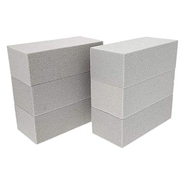 Imagem de SM SunniMix 6 peças de tijolos de espuma floral seca, blocos de espuma de isopor verde, para decorações artificiais de arranjos florais secos, porta-flores frescas - cinza
