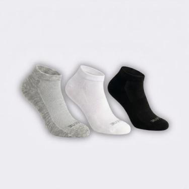 Imagem de Kit Meia Esportiva Feminina Lisa 3 Pares - SELENE, Cinza, U