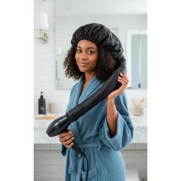 Imagem de 2x Touca Difusora Cetim Preta: Cachos Definidos Sem Frizz - Congratula
