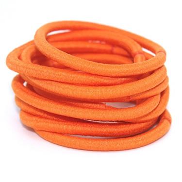 Imagem de La Tartelette 4 mm elásticos faixas de cabelo laços para crianças cabelo de borracha faixas de cabelo, Laranja, 50 Pcs