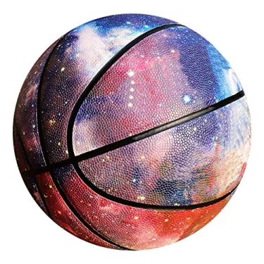 Imagem de MINDCOLLISION Bola de basquete Starry Sky, couro macio durável, adequada para crianças, adolescentes, iniciantes, tamanhos 7, pôr do sol