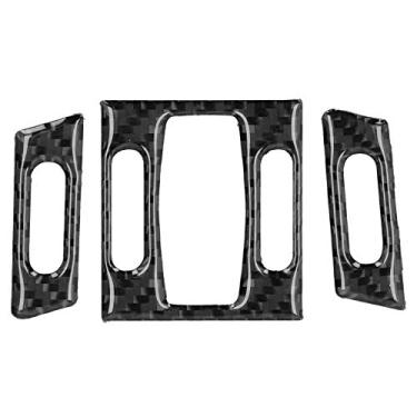 Imagem de Capas de saída de ar, 3 peças de cobertura de acabamento de saída de ar interior de fibra de carbono para decoração de carro adequada para 5 séries E60/E61 2004-2010