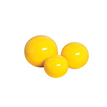 Imagem de Conjunto Trio De Esferas Bolas Cerâmica Enfeite Centro De Mesa Amarela