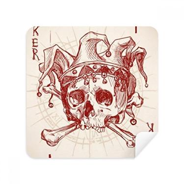 Imagem de Coringa Coringa Coroa Vermelha Esqueleto Padrão Cartão Óculos Pano Limpador de Tela Tecido Camurça Pacote com 2