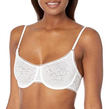 Imagem de Maidenform Sutiã feminino de renda elástica com aro, Branco, 40D
