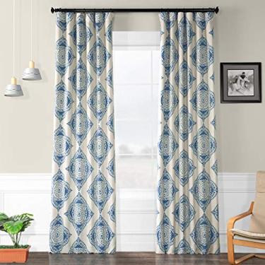 Imagem de HPD Half Price Drapes Cortinas de escurecimento de ambiente impressas para quarto, sala de estar 127 x 213, BOCH-KC27C-84 (1 painel) Henna Blue