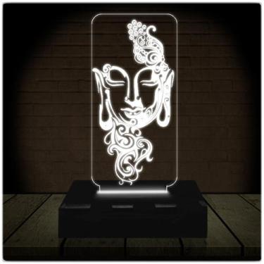 Imagem de Luminária Led Abajur  3D  Buda 2 - Rb Criações