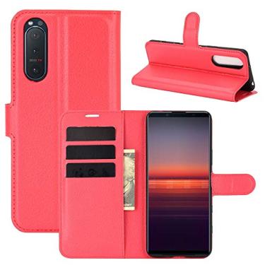 Imagem de YUNCHAO Caixa de telefone Para Sony Xperia 5 II Litchi textura Horizontal Virar Case de proteção com Holder & cartão Slots & carteira capa para celular