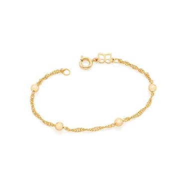 Imagem de Pulseira Rommanel Infantil Folheada A Ouro 551392 14 Cm