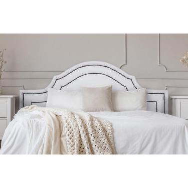Imagem de Cabeceira Queen Provençal Dupla 160x60 Courino Branco - Fumê