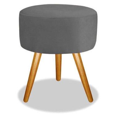 Imagem de Puff Puf Para Sala De Estar Decoração Quarto Suede Cinza Top