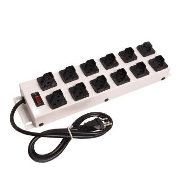 Imagem de Filtro De Linha Metálico 12 Tomadas Ipec Branco