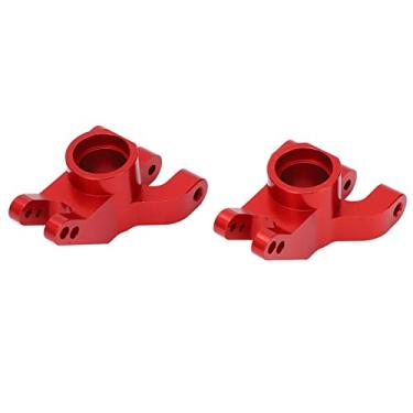 Imagem de 1 par de suportes de cubo traseiro de carro RC, acessórios de atualização de suporte de cubo de eixo traseiro de metal compatíveis com carro modelo de pé grande 1:6(Vermelho)