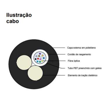 Imagem de Evus Cabo Fibra Optica ASU80 3KM 6FO G652D