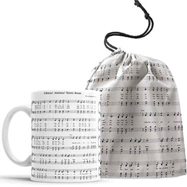 Imagem de Caneca Hino 248 CCB Glória Aleluia Sinto Jesus com saquinho