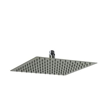 Imagem de Ducha 25x25 Inox 304 Slim Quadrado Com Niple Suporte De Teto
