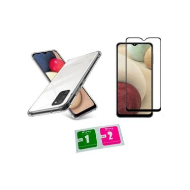 Imagem de Kit Capa Capinha Case Anti Impacto Anti Shock Silicone + Película De Vidro 9D Para Samsung Galaxy A02S