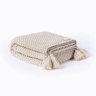 Imagem de Peseira Manta Pompom Sofá Sala Cama Solteiro Trico 150x90cm Istambul