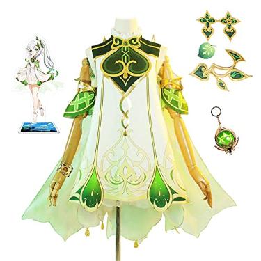 Imagem de Nahida Cosplay Outfits，Genshin Impact Costume Role Playing Wig Shoes Halloween Christmas Clothing Set