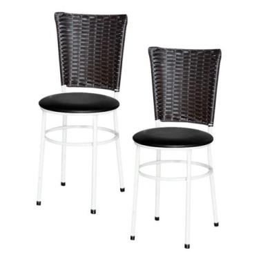 Imagem de Jogo 2 Cadeiras Para Cozinha Branca Hawai Café - Lamar Design