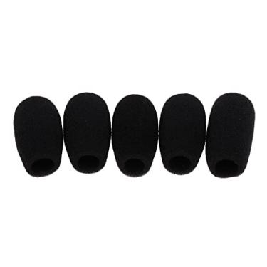 Imagem de #N/A 5x Capas de para-brisa de esponja MIC preta para microfone de conferência de ganso - 48 x 12 mm