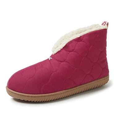 Imagem de Dearfoams Pantufa feminina aquecida para uso interno/externo, Sangria, Large