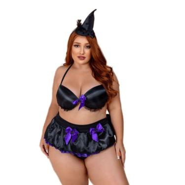 Imagem de Fantasia De Halloween Plus Size Bruxa Feminina R69