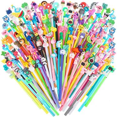 Imagem de Marspark 200 canetas de tinta gel de desenho animado, tinta preta, várias séries de animais, adequadas para crianças, escritório, material escolar