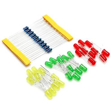 Imagem de Gikfun Kit de 30 peças de experiência de resistência de LEDs e 220 ohm para Raspberry Pi Arduino MCU Starter EK1774