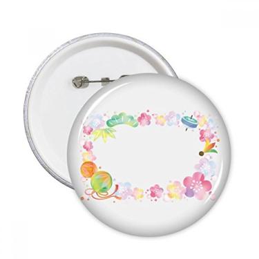 Imagem de Giroscópio Sakura Padrão Geometria Pinos Redondos Emblema Botão Decoração Acessório 5 peças