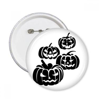 Imagem de Quatro abóboras de Halloween pretas com alfinetes redondos para decoração de 5 peças
