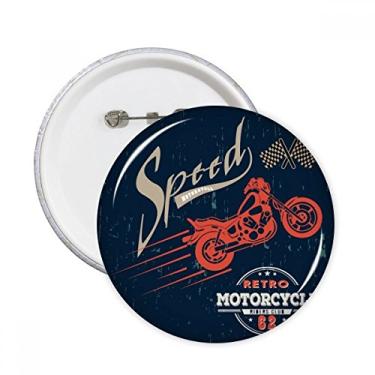 Imagem de Emblema mecânico de motocicleta contorno pinos redondos emblema botão decoração acessório 5 peças