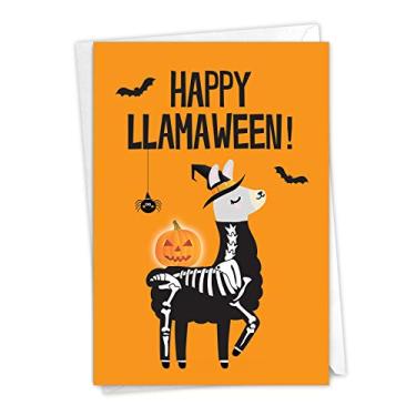 Imagem de Pijama de humor com desenho animado de Halloween P-NW-HW-CTN NobleWorks, Llamaween - Halloween Card C7053HWG