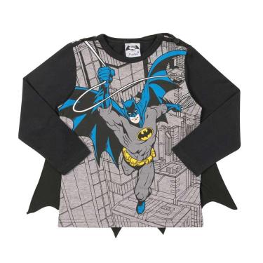 Imagem de Camiseta Infantil Com Capa Batman Marlan Preto