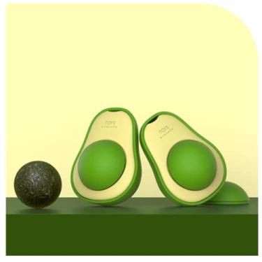 Imagem de 2x Brinquedo Gato Abacate Avocado Plástico com Bola Giratória de Catnip Interativo