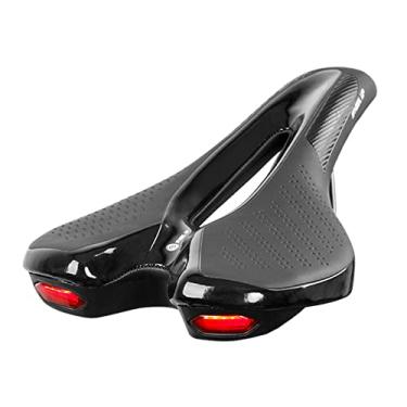 Imagem de DOYING Selim de bicicleta para bicicleta selim macio com aviso de carregamento USB Almofada de assento respirável para mountain bike road bike